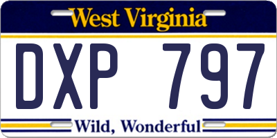WV license plate DXP797