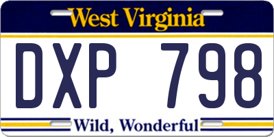 WV license plate DXP798