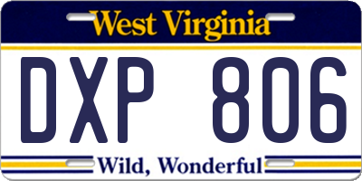 WV license plate DXP806