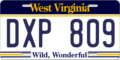 WV license plate DXP809