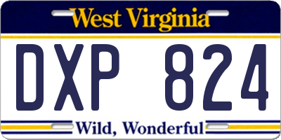 WV license plate DXP824