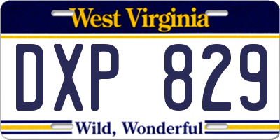 WV license plate DXP829
