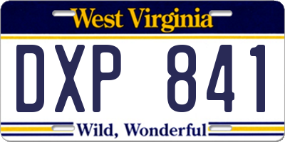 WV license plate DXP841