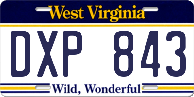 WV license plate DXP843