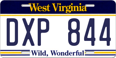 WV license plate DXP844