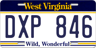 WV license plate DXP846