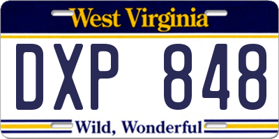 WV license plate DXP848
