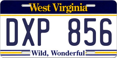 WV license plate DXP856