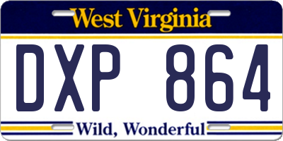 WV license plate DXP864