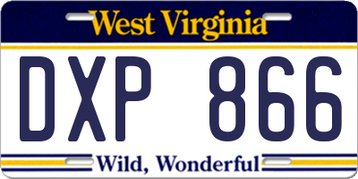 WV license plate DXP866