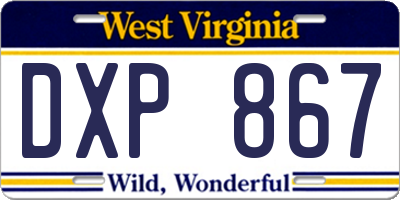 WV license plate DXP867
