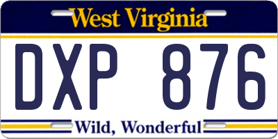 WV license plate DXP876