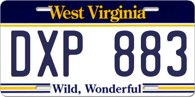 WV license plate DXP883