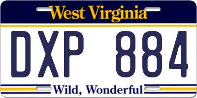 WV license plate DXP884