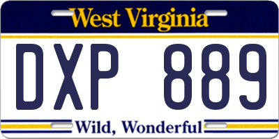 WV license plate DXP889