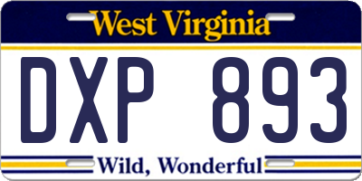 WV license plate DXP893
