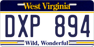 WV license plate DXP894