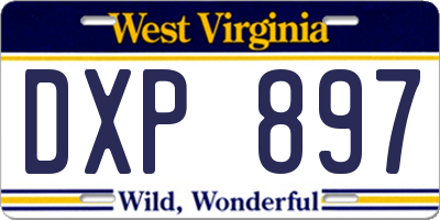 WV license plate DXP897