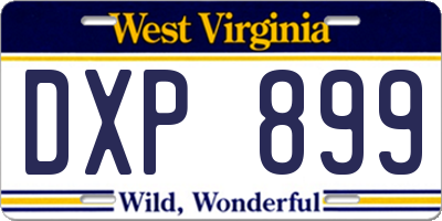 WV license plate DXP899