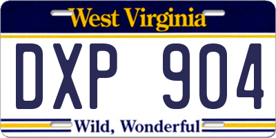 WV license plate DXP904