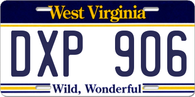 WV license plate DXP906