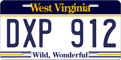 WV license plate DXP912