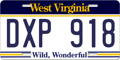 WV license plate DXP918