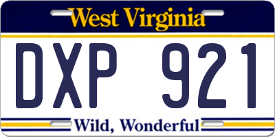 WV license plate DXP921