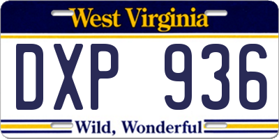 WV license plate DXP936