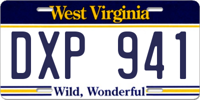 WV license plate DXP941