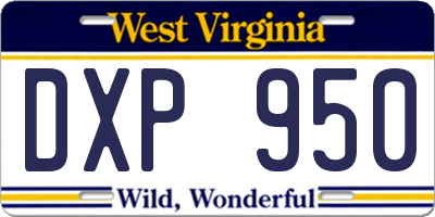 WV license plate DXP950