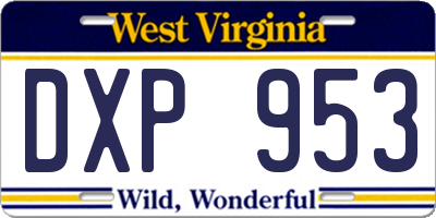 WV license plate DXP953
