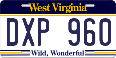 WV license plate DXP960