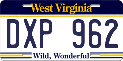 WV license plate DXP962