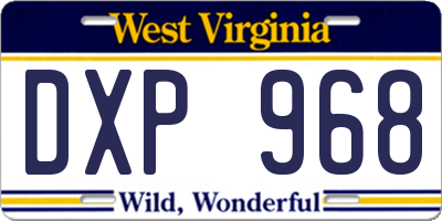 WV license plate DXP968