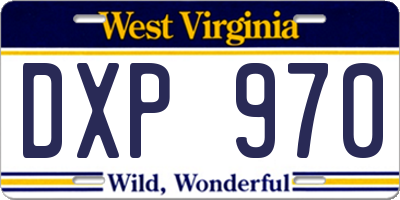 WV license plate DXP970