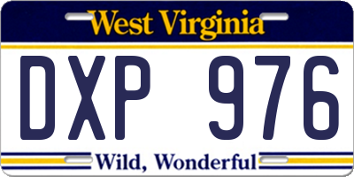 WV license plate DXP976