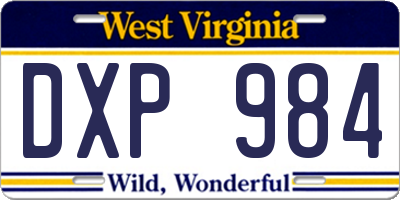 WV license plate DXP984