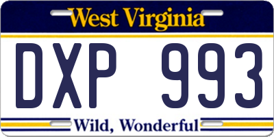 WV license plate DXP993