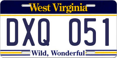 WV license plate DXQ051