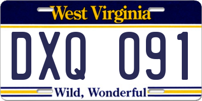 WV license plate DXQ091