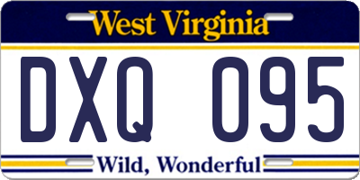 WV license plate DXQ095