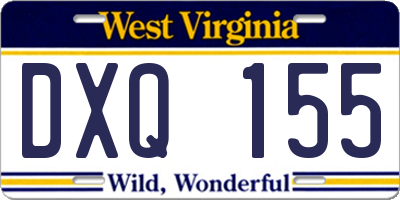 WV license plate DXQ155