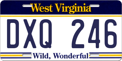 WV license plate DXQ246