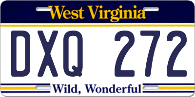 WV license plate DXQ272