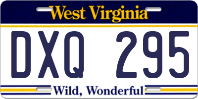 WV license plate DXQ295