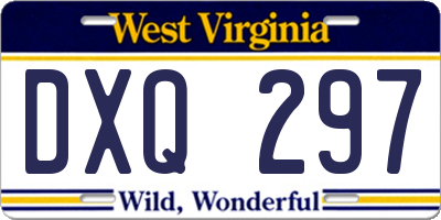 WV license plate DXQ297