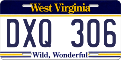 WV license plate DXQ306