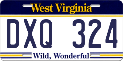 WV license plate DXQ324