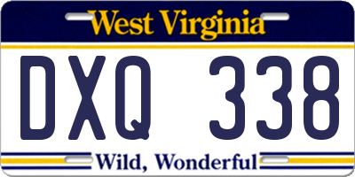 WV license plate DXQ338